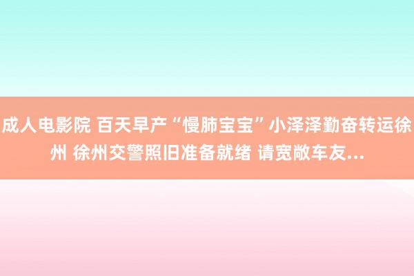 成人电影院 百天早产“慢肺宝宝”小泽泽勤奋转运徐州 徐州交警照旧准备就绪 请宽敞车友...