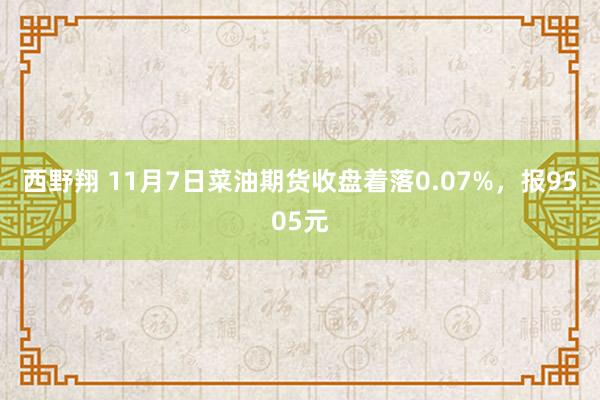 西野翔 11月7日菜油期货收盘着落0.07%，报9505元