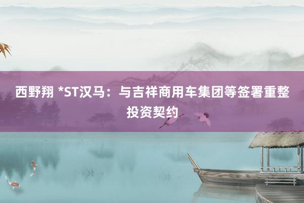 西野翔 *ST汉马：与吉祥商用车集团等签署重整投资契约