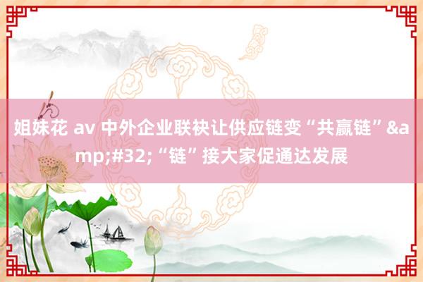 姐妹花 av 中外企业联袂让供应链变“共赢链”&#32;“链”接大家促通达发展