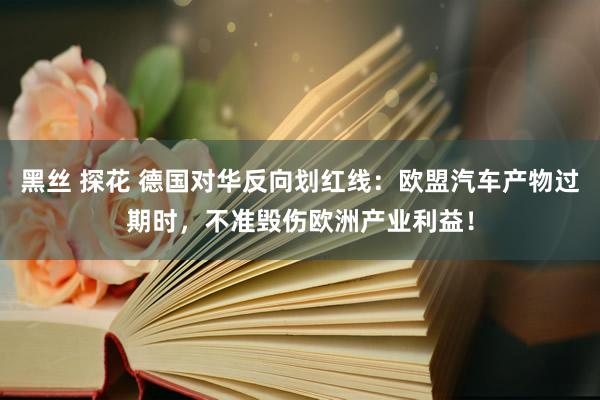 黑丝 探花 德国对华反向划红线：欧盟汽车产物过期时，不准毁伤欧洲产业利益！