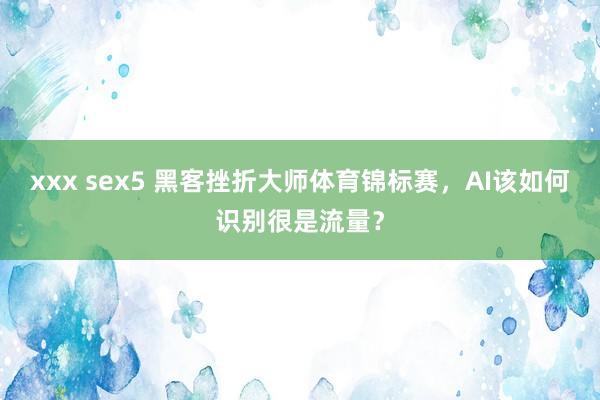 xxx sex5 黑客挫折大师体育锦标赛，AI该如何识别很是流量？