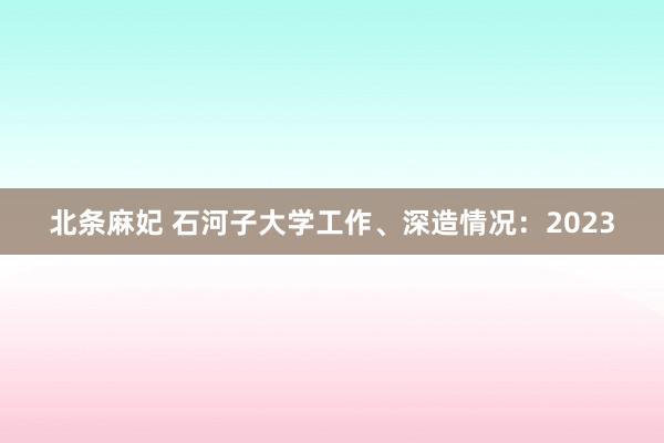 北条麻妃 石河子大学工作、深造情况：2023