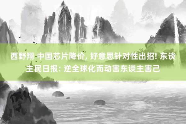西野翔 中国芯片降价, 好意思针对性出招! 东谈主民日报: 逆全球化而动害东谈主害己