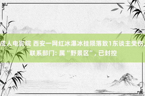 成人电影院 西安一网红冰瀑冰挂陨落致1东谈主受伤, 联系部门: 属“野景区”, 已封控