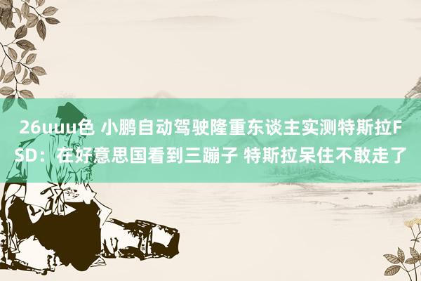 26uuu色 小鹏自动驾驶隆重东谈主实测特斯拉FSD：在好意思国看到三蹦子 特斯拉呆住不敢走了