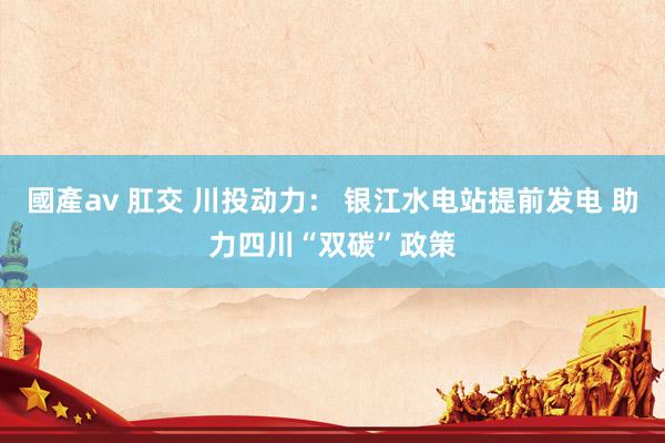 國產av 肛交 川投动力： 银江水电站提前发电 助力四川“双碳”政策