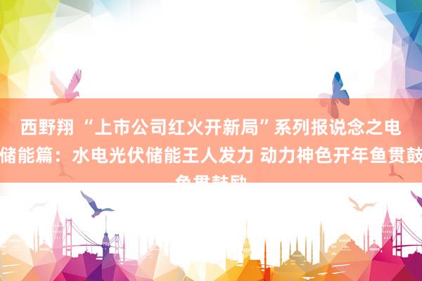 西野翔 “上市公司红火开新局”系列报说念之电力储能篇：水电光伏储能王人发力 动力神色开年鱼贯鼓励