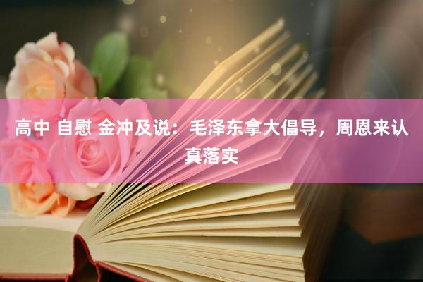 高中 自慰 金冲及说：毛泽东拿大倡导，周恩来认真落实