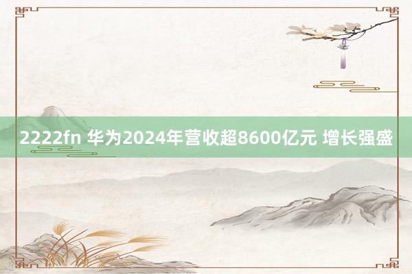 2222fn 华为2024年营收超8600亿元 增长强盛