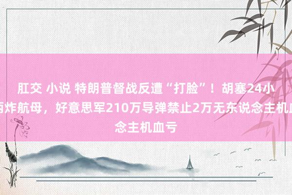 肛交 小说 特朗普督战反遭“打脸”！胡塞24小时两炸航母，好意思军210万导弹禁止2万无东说念主机血亏