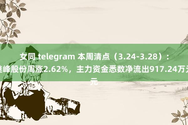 女同 telegram 本周清点（3.24-3.28）：继峰股份周涨2.62%，主力资金悉数净流出917.24万元