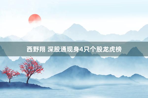 西野翔 深股通现身4只个股龙虎榜