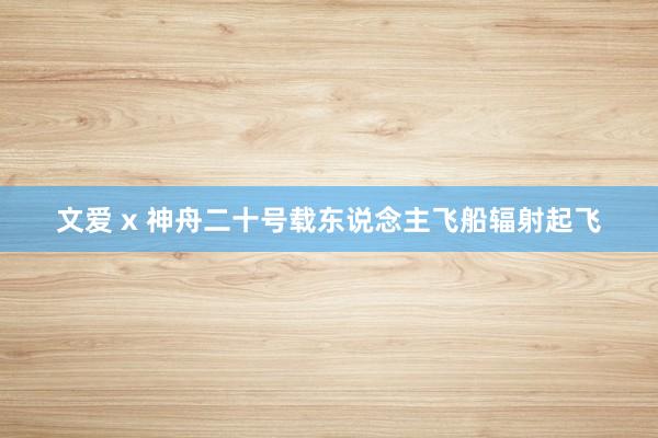 文爱 x 神舟二十号载东说念主飞船辐射起飞